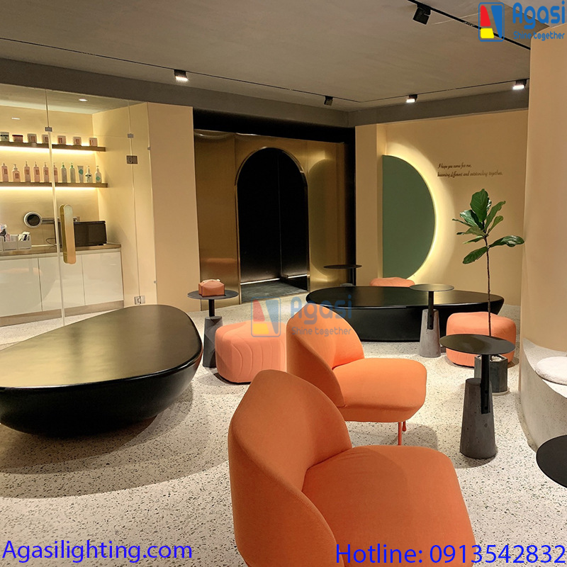 Hệ đèn ray thông minh thẩm mỹ do Agasi cung cấp và lắp đặt cho một showroom bán hàng